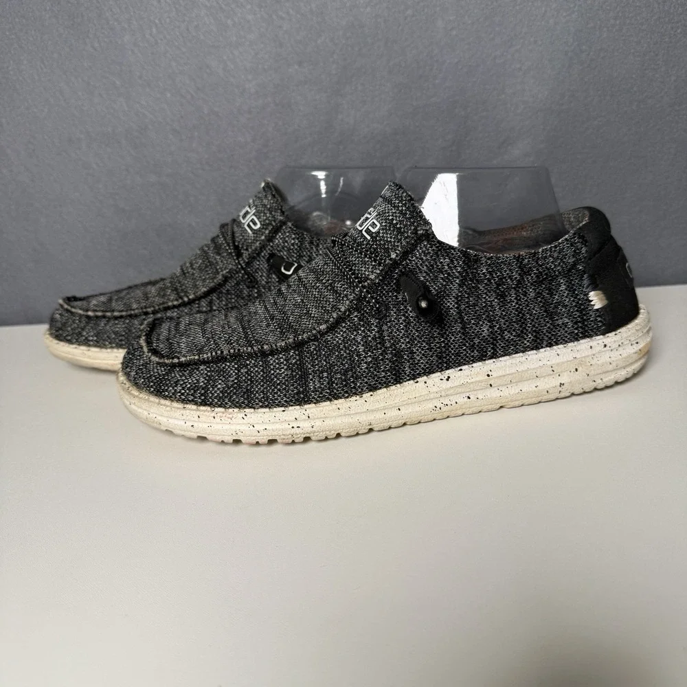 Hey Dude Black White Wally Sox Loafers Shoes Men's 8